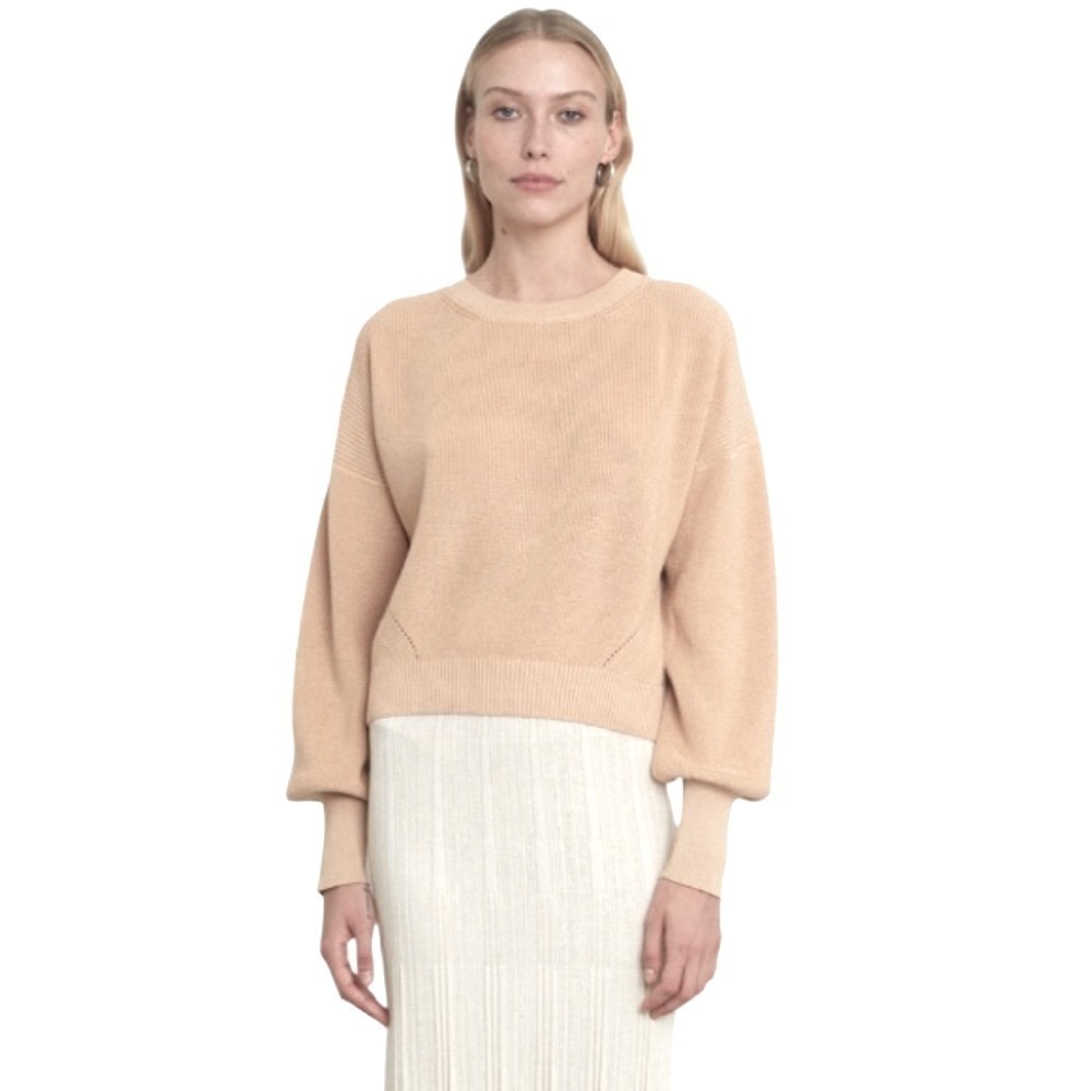 Eleven Six Layla Sweater Peruvian Cotton Ivory Tan